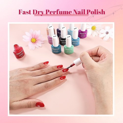 OpenLive 20 Color Perfume Nail Polish Set Red, Pink, Pueple and Green Quick Drying Nail Polish Set for Women Salon DIY Nail Art