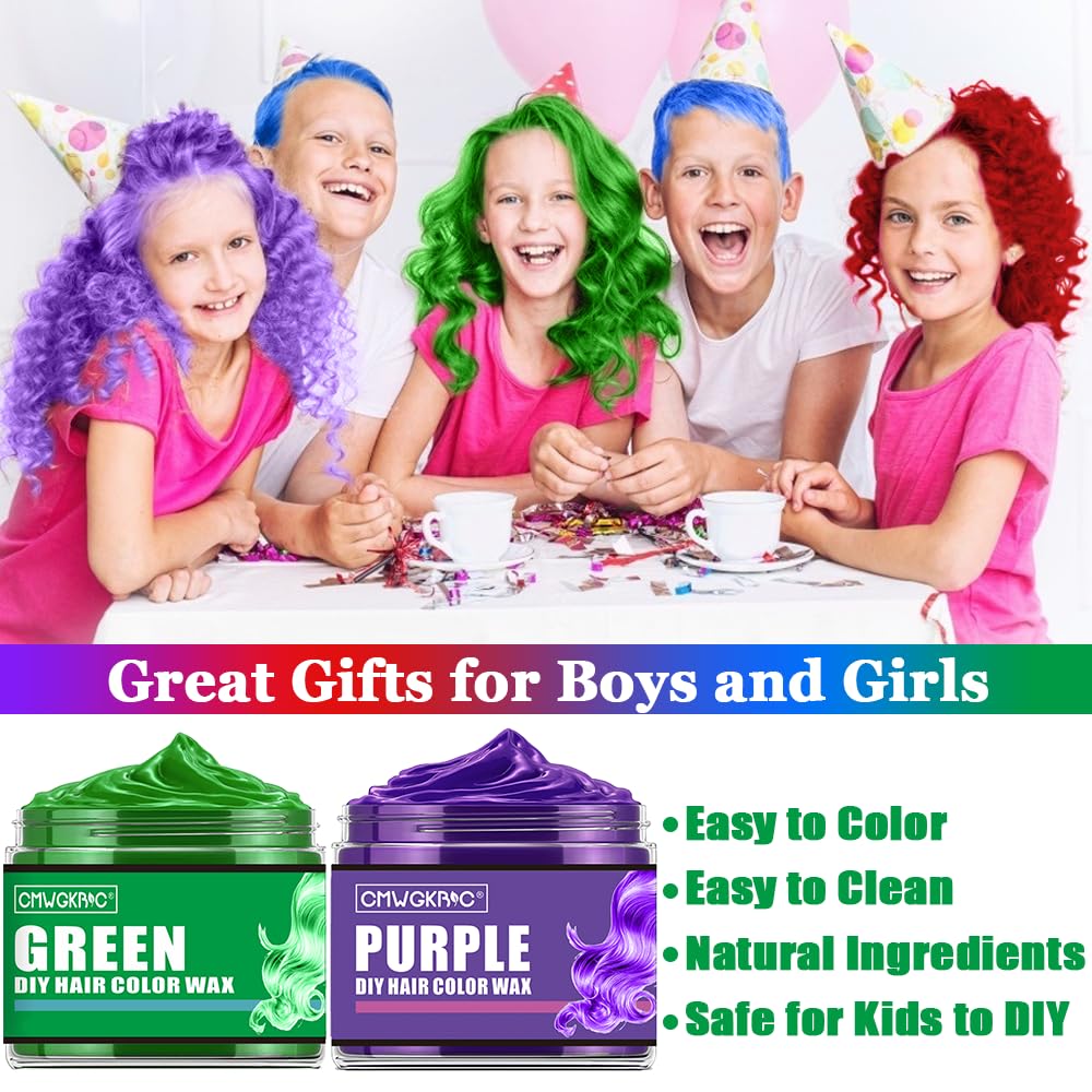 Skiennix Temporary Hair Color Spray - Vibrant Colors for Kids & Teens | Green, Red, Blue, Purple