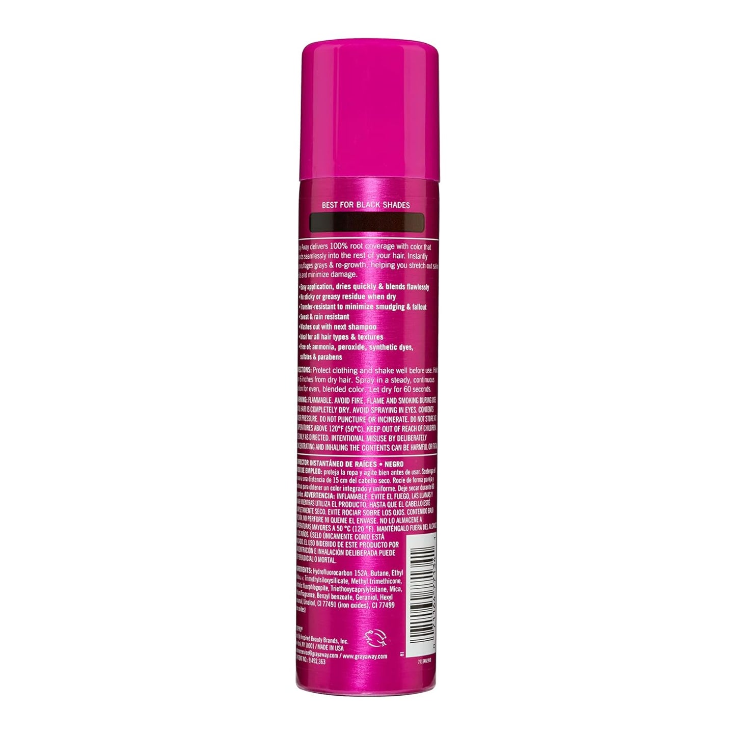 Everpro Gray Away Instant Root Cover Up Spray - Black 2.5oz | Quick & Easy Hair Touch-Up