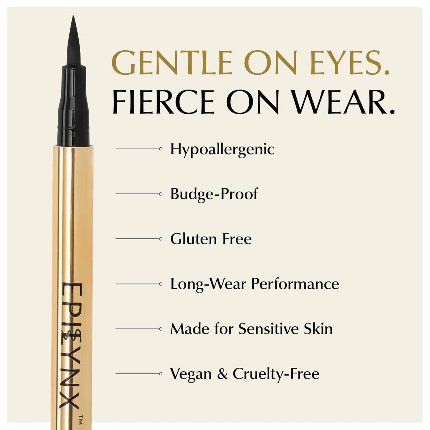 Skiennix Liquid Eyeliner - Hypoallergenic, Long-Lasting Waterproof Formula | Fine Brush Tip, Black 2mL