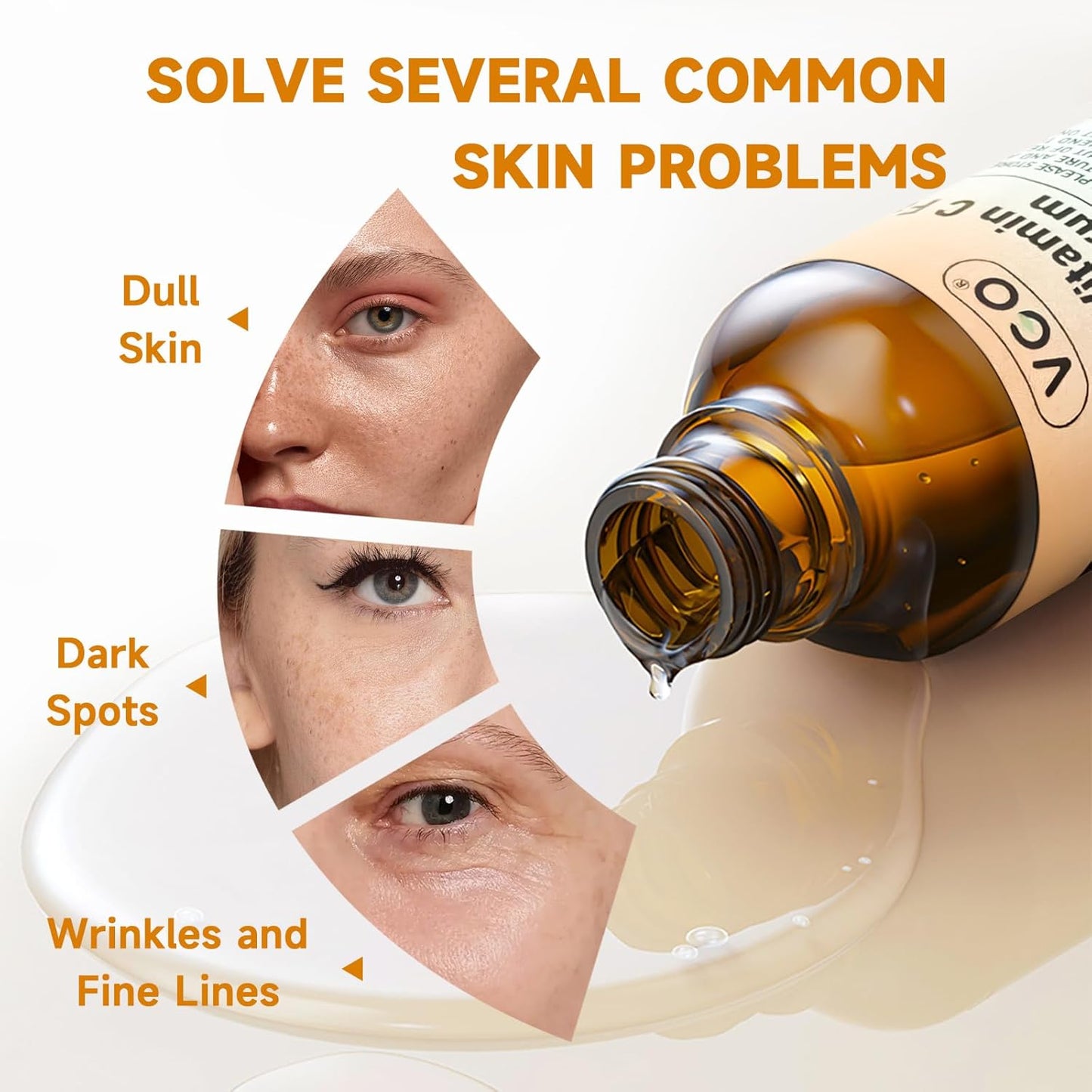 VGO Vitamin C Serum - Anti-Aging Hydration with Hyaluronic Acid & Vitamin E | 2.02oz / 60ml
