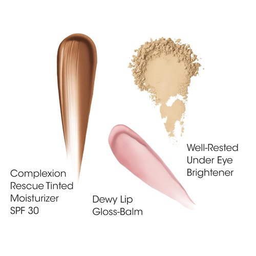 bareMinerals 3-Piece Clean Beauty Gift Set | Tinted Moisturizer SPF 30, Under-Eye Brightener & Lip Gloss-Balm