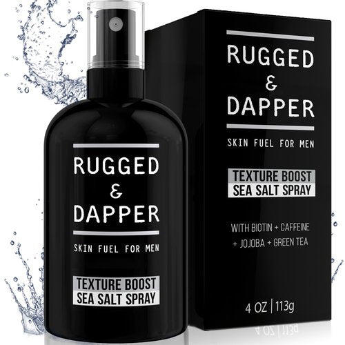 RUGGED & DAPPER Texture Boost Sea Salt Spray for Men - 4 oz, Hair Styling Agent, Adds Body and Fullness to Hair, Enhances Natural Texture, Locks in Moisture, Ocean Fresh Scent