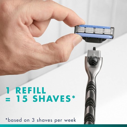 Gillette Mach3 Razor Blades - 15 Count Men's 3-Blade Razor Refills for a Smooth Shave