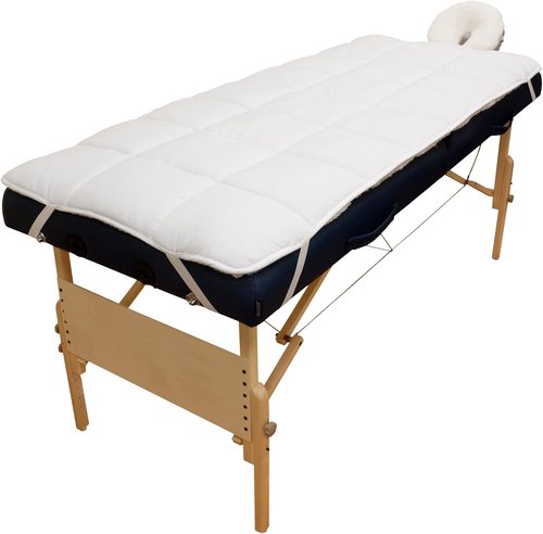 Body Linen Deluxe Quilted Fleece Massage Table Pad Set - Soft, Lint-Free Microfiber with Face Cradle Cover