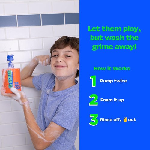 JB SKRUB Boys Body Wash - pH-Balanced Citrus Foaming Wash for Kids & Teens | 14 oz, No Harsh Ingredients