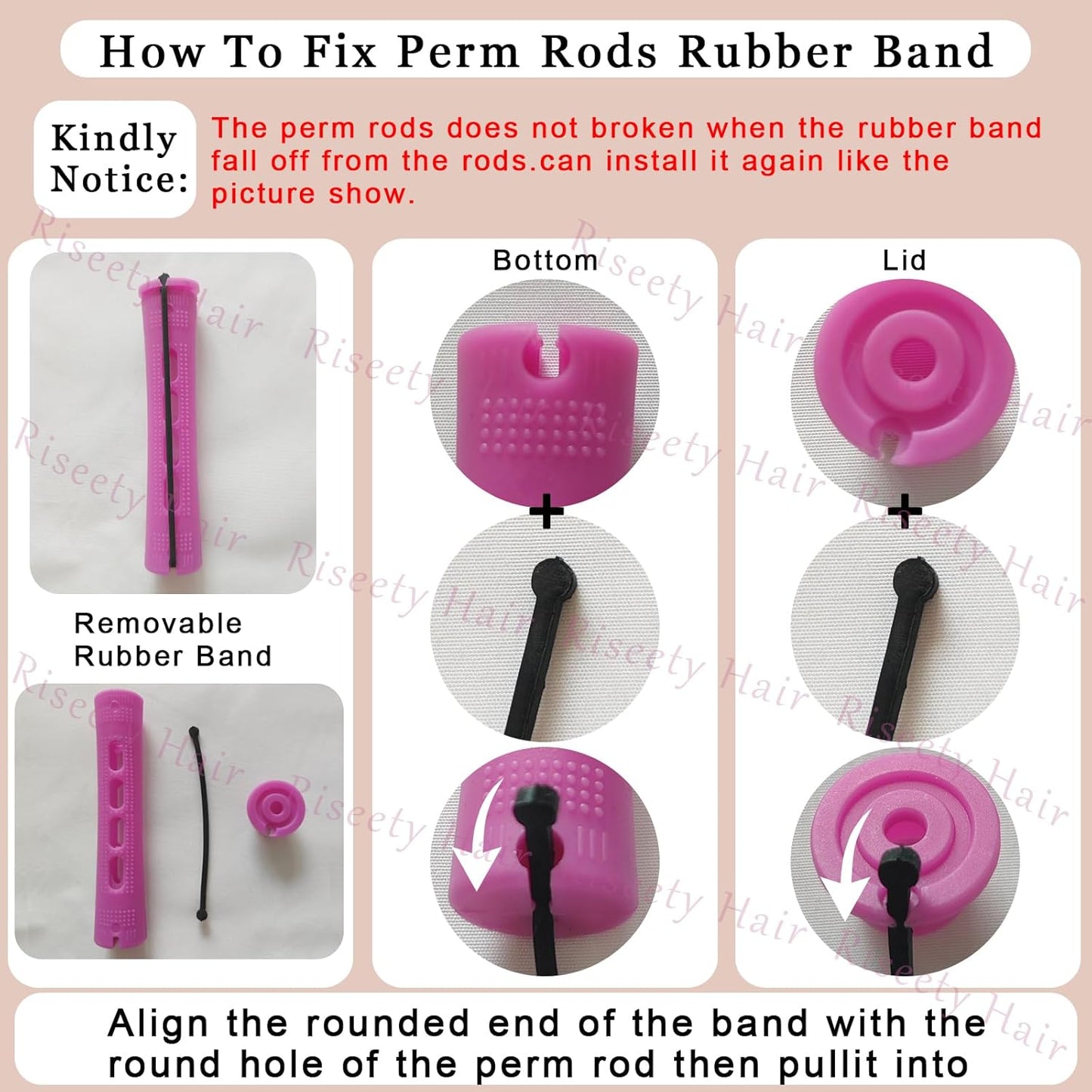 Skiennix Perm Rods - 40 Pcs Beige Plastic Curlers for Short Hair | Medium Size Hair Styling Tools