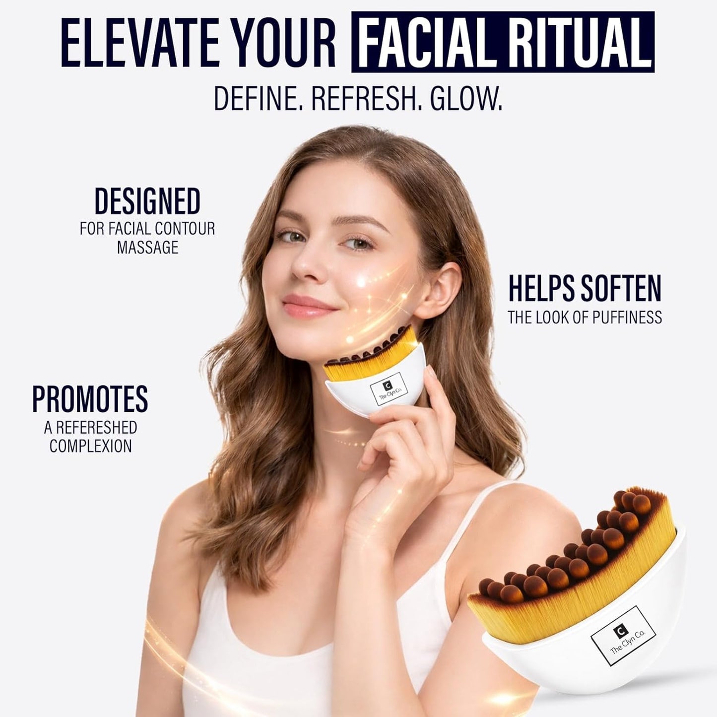 Skiennix Lymphatic Contour Face Brush - Ultra Soft Bristles & Ergonomic Handle for Radiant Skin