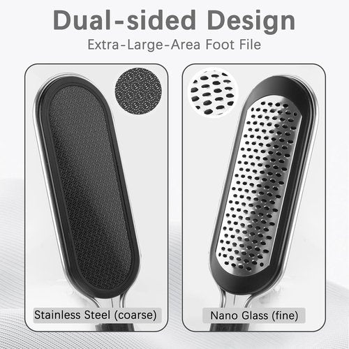 FREATECH 2-in-1 Nano Glass & Stainless Steel Foot File - Professional Callus Remover for Smooth Exfoliation