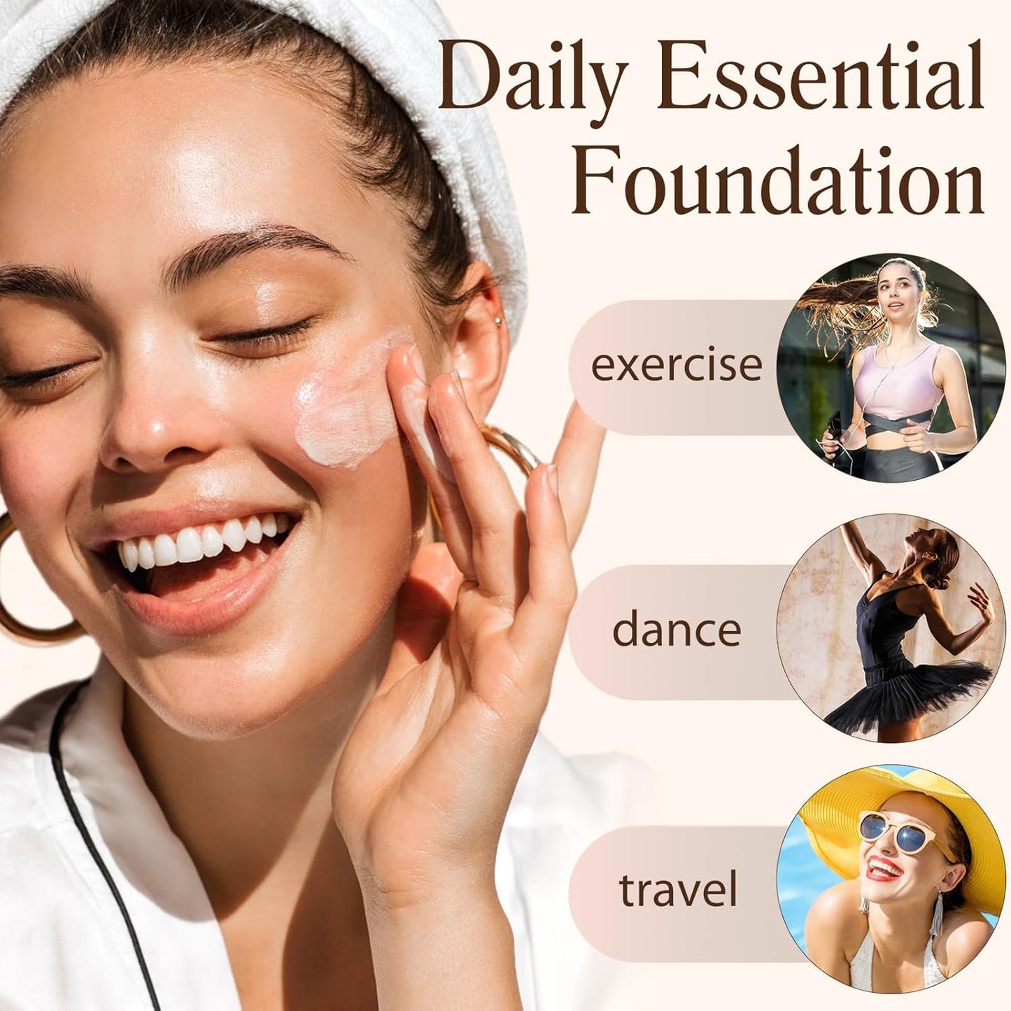 Skiennix 4-in-1 Foundation Liquid - SPF 50+, Medium Coverage, Color Matching, Waterproof Formula