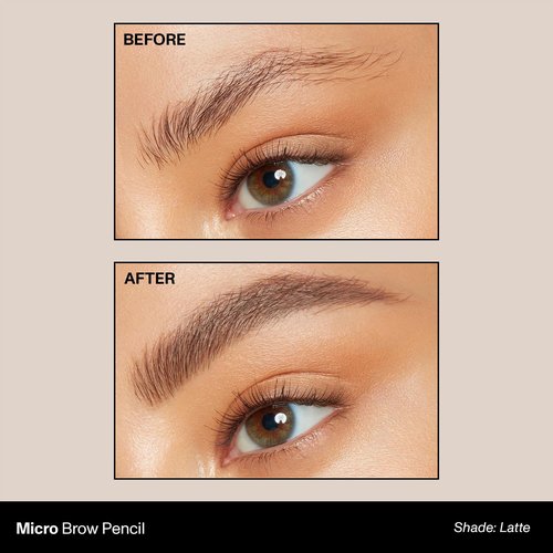 Morphe Micro Dual Eyebrow Pencil - Ultra-Precise Dual-Ended Brow Tool - Long-Lasting, Smooth Formula - Latte (0.003 oz)