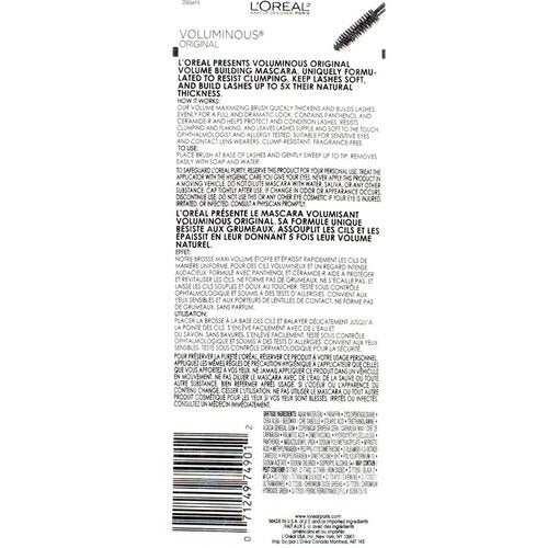 L’Oreal Paris Voluminous Original Mascara - Intense Black #305 for Bold, Dramatic Lashes