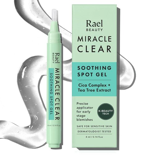 Rael Miracle Clear Spot Gel - Soothing Acne Treatment with Succinic Acid & Tea Tree | Lightweight Korean Skin Care (0.14 oz)
