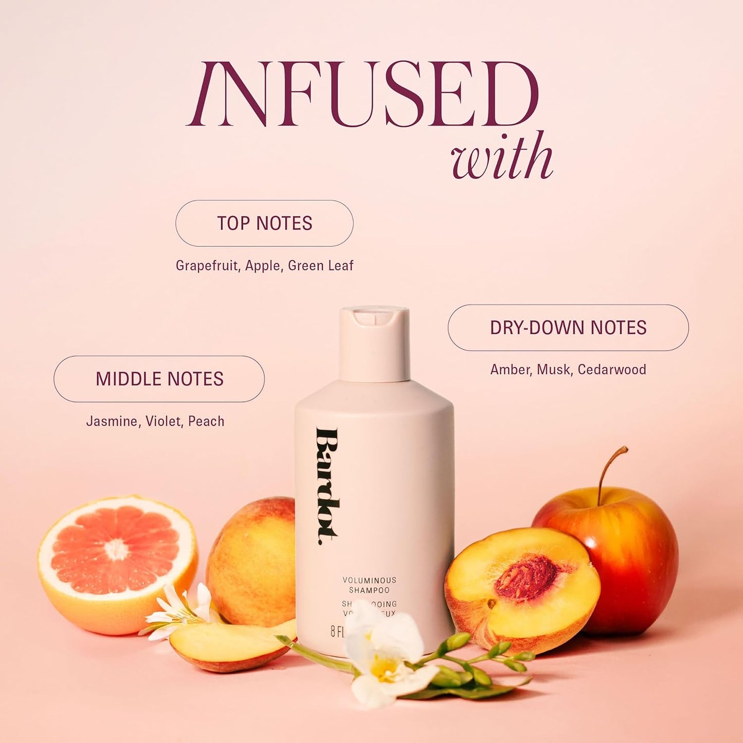 Bardot Voluminous Shampoo - Clean Vegan Formula with Sea Buckthorn & Quinoa - Strengthens & Protects Hair