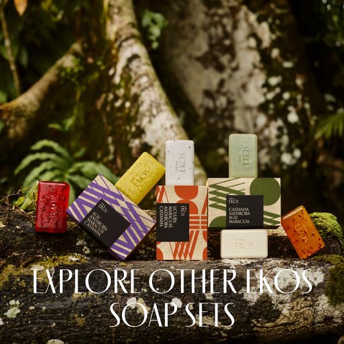 Natura Ekos Tukumã Exfoliating & Creamy Bar Soap Set | 4-Pack with 1 Exfoliating & 3 Creamy Bars - Vegan, Plant-Based Oils