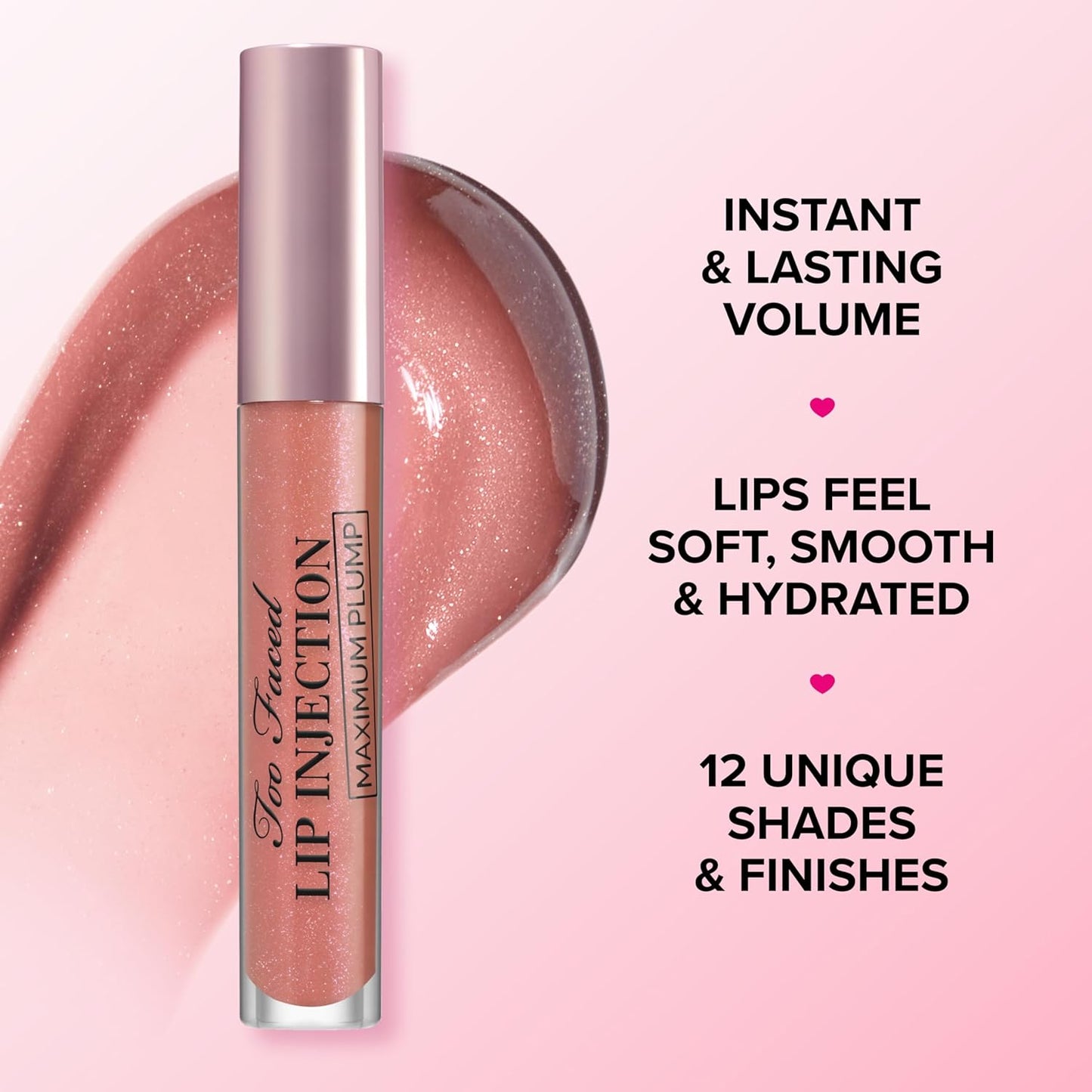 Too Faced Lip Injection Maximum Plump - Extra Strength Lip Plumper Gloss | Hydrating & Volumizing, 0.14 Fl Oz