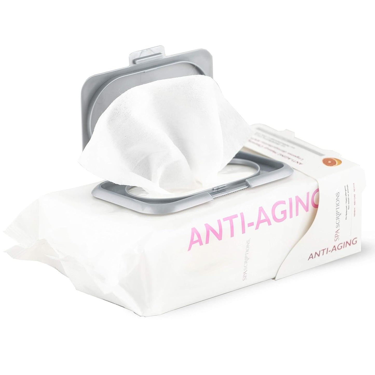 SpaScriptions Anti-Aging Cleansing Facial Wipes - Hydrating Makeup Remover with Collagen & Grapefruit Extract | 60 Count for Brighter Skin