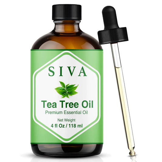 Siva Tea Tree Essential Oil - 100% Natural for Diffuser, Face & Skin Care | 4 Fl Oz with Dropper