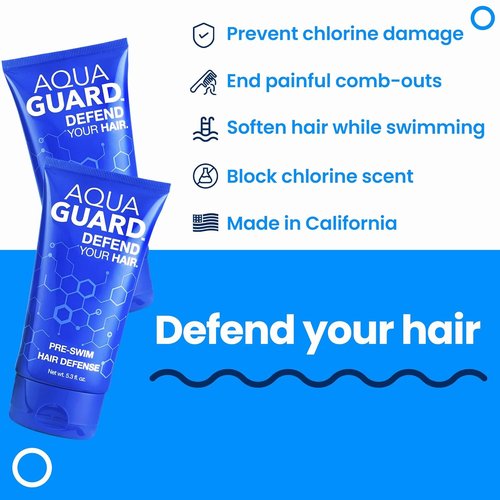 AQUA GUARD Pre-Swim Hair Defense - Prevent Chlorine Damage & Soften Hair | 5.3 oz (2 Pack)
