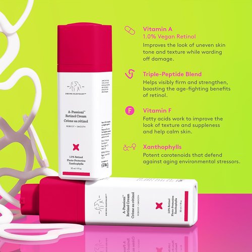 Drunk Elephant A-Passioni Retinol Cream - 1% Retinol Serum for Youthful Skin - 30 ml/1 fl oz