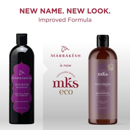 MKS Eco Nourish Shampoo - Cleanses, Strengthens & Repairs Fine Hair - Moroccan Argan Oil, Vegan & Cruelty-Free