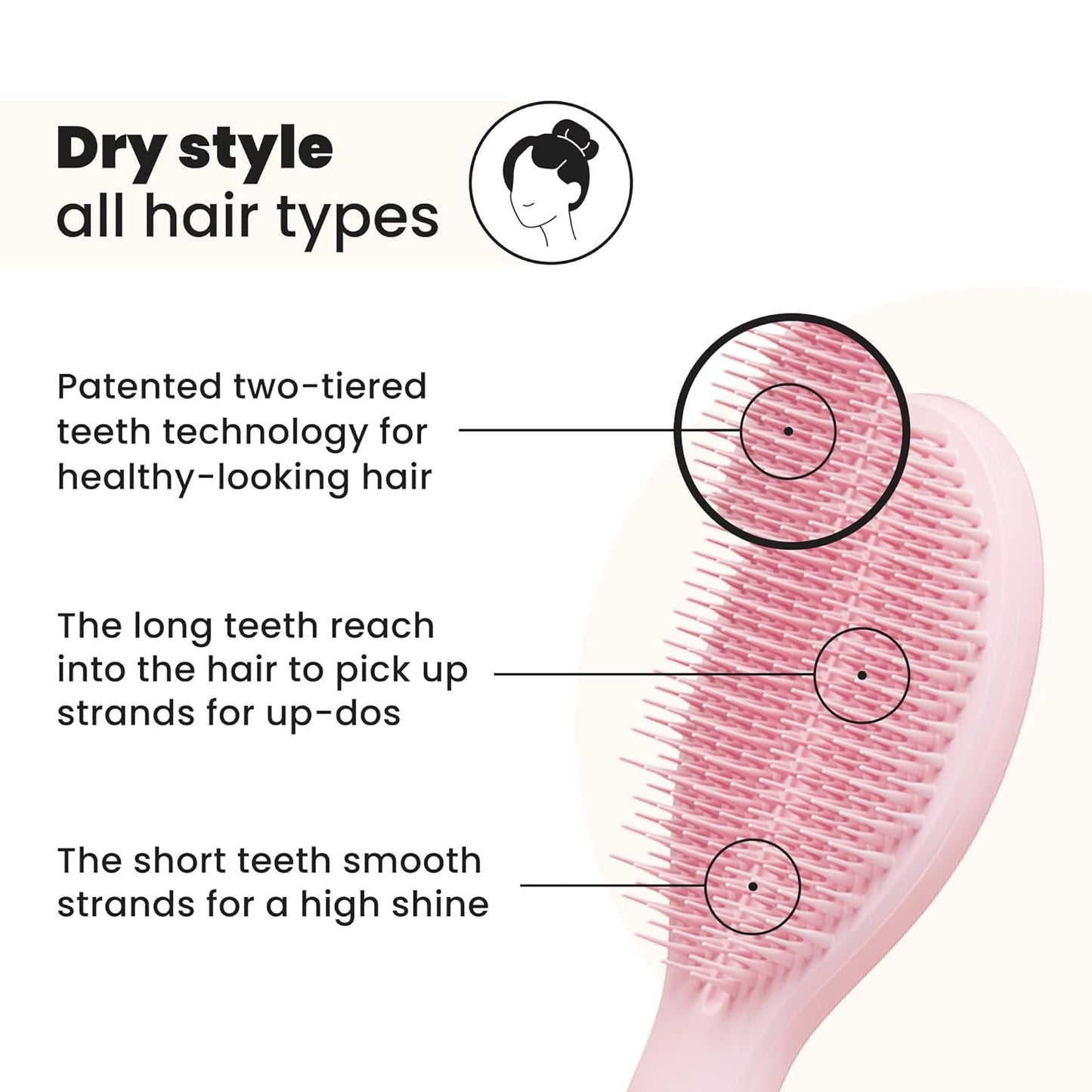 Tangle Teezer The Ultimate Styler Hair Brush - Adds Volume, Texture & Shine | Millennial Pink