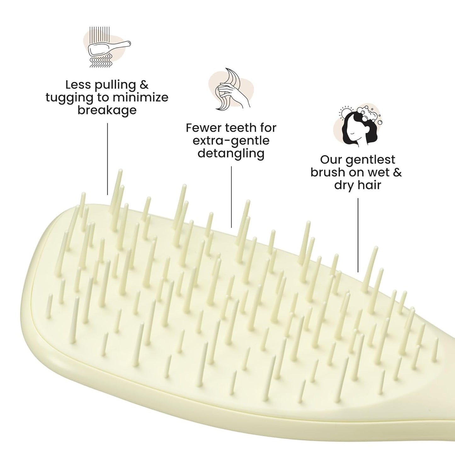 Tangle Teezer Extra Gentle Detangler Hair Brush, with Fewer Bristles for Gentle & Effective Detangling to Minimize Hair Loss & Breakage, Chamomile Yellow