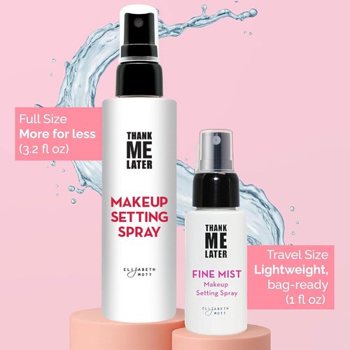 Elizabeth Mott Thank Me Later 3-in-1 Dewy Makeup Setting Spray - Hydrating, Long-Lasting Mist with Niacinamide | Travel-Size, 30ml