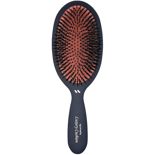 Spornette Boar Bristle Hair Brush - Large Luxury Oval Vented Brush for Styling & Smoothing | Reduces Breakage for All Hair Types