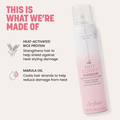 Drybar Hot Toddy Heat Protection Spray for Hair, Lightweight Formula, Protects from Heated Styling, Straightening and Curling Irons