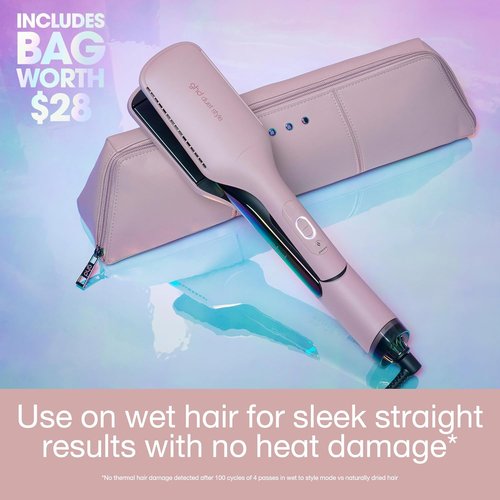 GHD Duet Style - 2-in-1 Flat Iron Hair Straightener & Dryer | Effortless Styling with No Heat Damage | Enhanced Shine