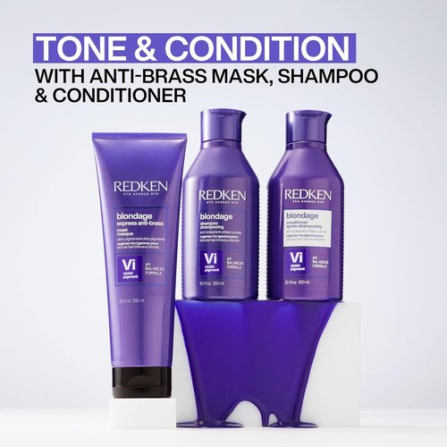Redken Blondage Express Anti-Brass Mask - Ultra-Pigmented Purple Treatment for Blonde & Highlighted Hair