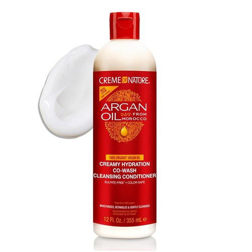 Creme of Nature Creamy Hydration Co-Wash | Sulfate-Free Cleansing Conditioner with Argan Oil, 12 oz