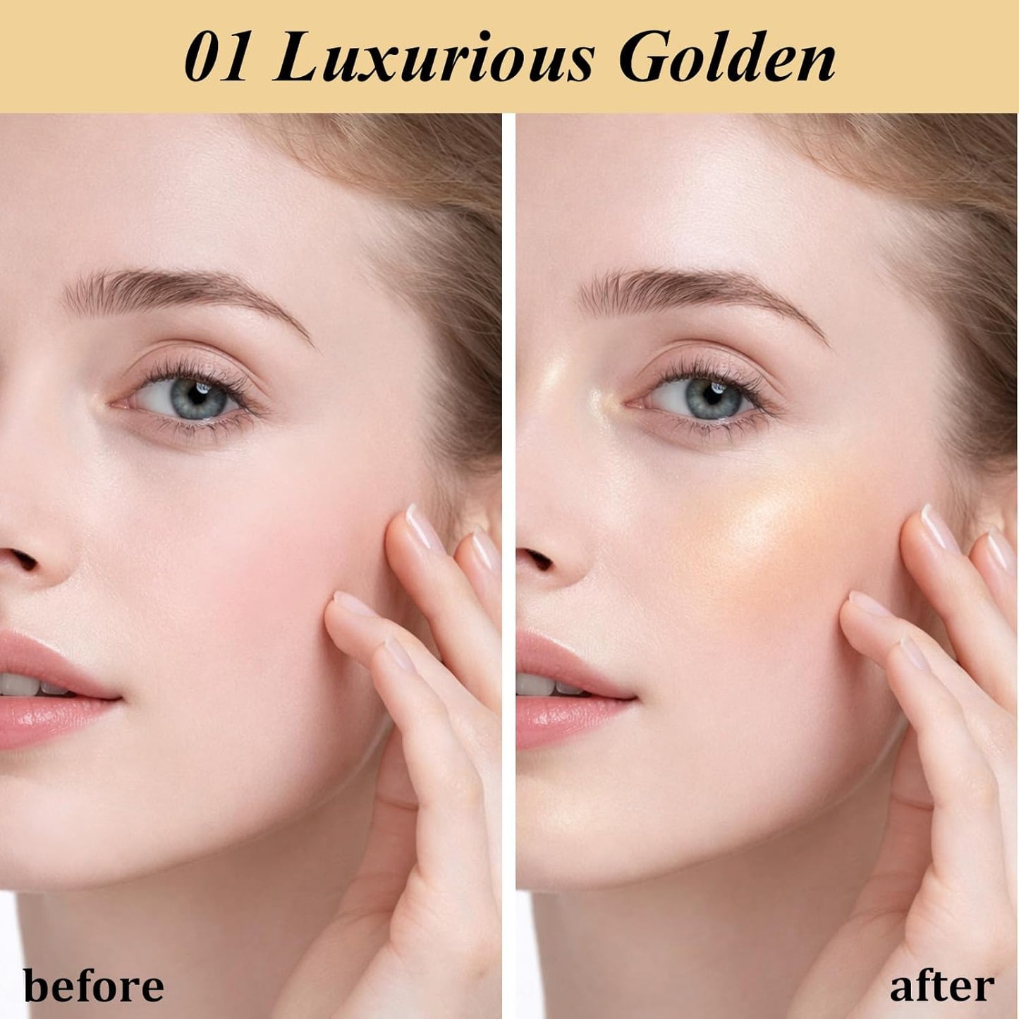 UCANBE Sparkle Bomb Highlighter - Weightless Illuminator Palette for Face & Body, Luxurious Golden Shade
