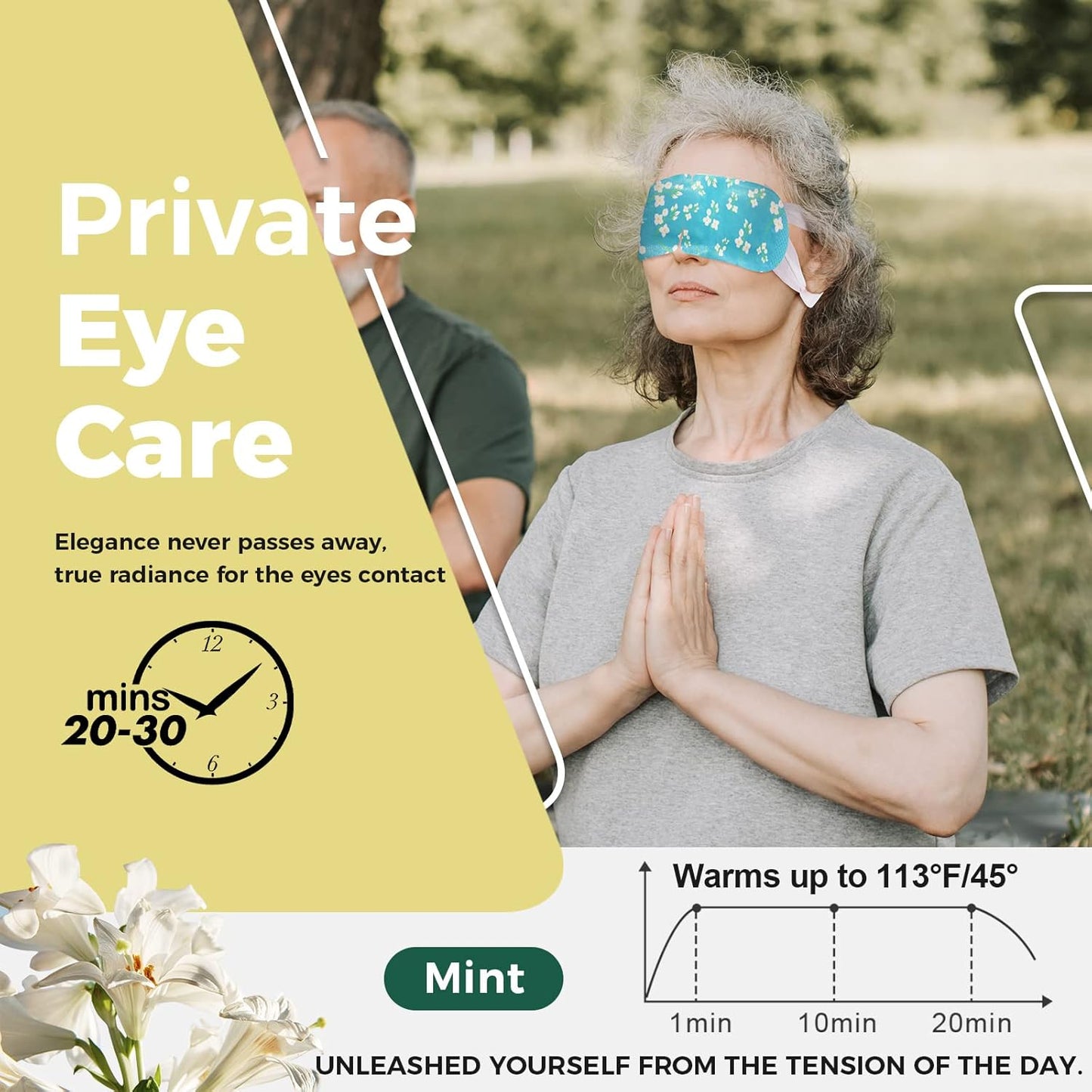 Skiennix 16-Pack Steam Eye Masks - Jasmine Warm Compress for Tired Eyes & Dark Circles | Travel Ready