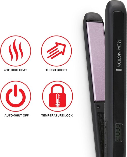 Remington 1" Flat Iron - Hair Straightener with Anti-Static Tech & Rapid 30-Second Heat-Up | 30% Longer Plates