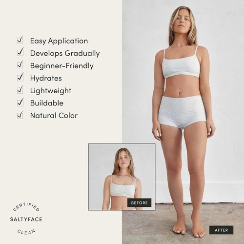SALTYFACE Tanning Foam - Light to Medium Self Tanner for Body & Legs - Streak-Free, Oil-Free - 5 FL OZ (150 ML)