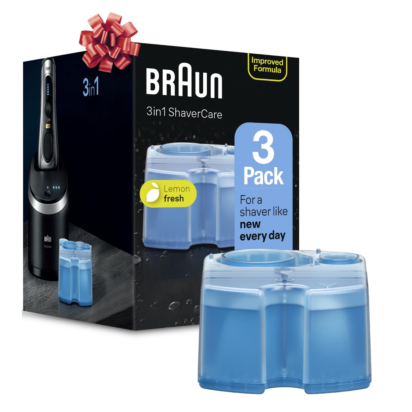 Braun Clean & Renew Refill Cartridges CCR, Replacement Shaver Cleaner Solution for Clean&Charge Cleaning System, Pack of 3