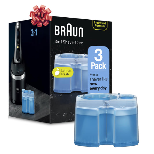 Braun Clean & Renew Refill Cartridges CCR, Replacement Shaver Cleaner Solution for Clean&Charge Cleaning System, Pack of 3