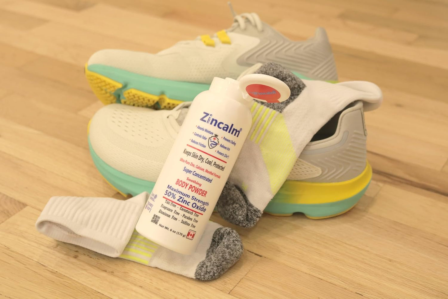 Zincalm All-Natural Body & Foot Powder - 50% Zinc Formula for Moisture & Odor Control | Anti-Chafing Relief