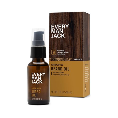 Every Man Jack Beard Oil - Sandalwood Scent - Deeply Moisturizes & Softens - 1 fl oz