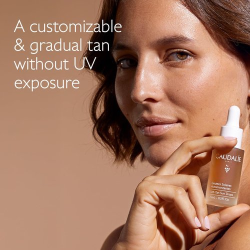 Caudalie Self-Tan Sun Drops - Hydrating Face Tanning Drops for Customizable, Gradual Tan | 15 mL