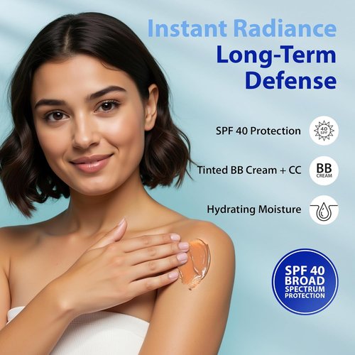 Dr. Denese Broad Spectrum SPF 40 Defense Day Cream - Tinted Moisturizer & Daily Sunscreen | 2 oz Hydrating BB Cream for Smooth, Radiant Skin