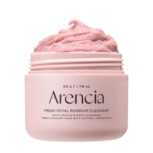 Arencia Rosehip Face Cleanser - Moisturizing Rice Mochi Daily Scrub for All Skin Types | 1.76oz