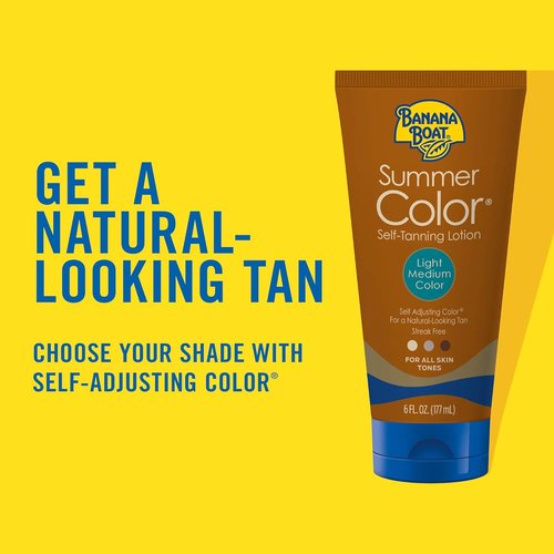 Banana Boat Self Tanning Lotion - Summer Color for All Skin Tones | Light Medium, 6oz Twin Pack