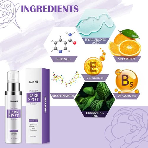 HANYWIL Dark Spot Remover Serum - Retinol & Niacinamide Formula for Melasma, Sun & Age Spots | 1.7 Fl Oz