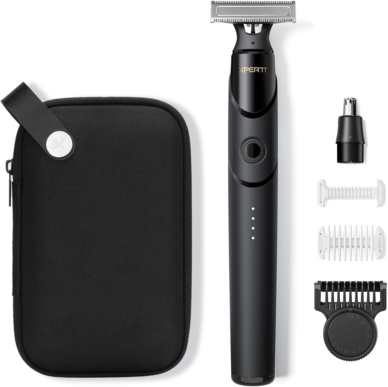 Xpert T Electric Beard Trimmer & Shaver - Integrated Magnetic Design, Travel Case Included, Adjustable Combs, Black