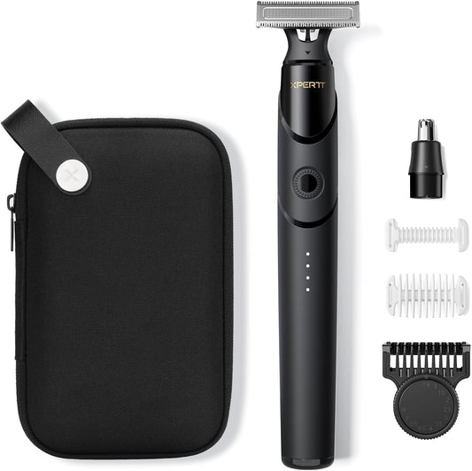 Xpert T Electric Beard Trimmer & Shaver - Integrated Magnetic Design, Travel Case Included, Adjustable Combs, Black