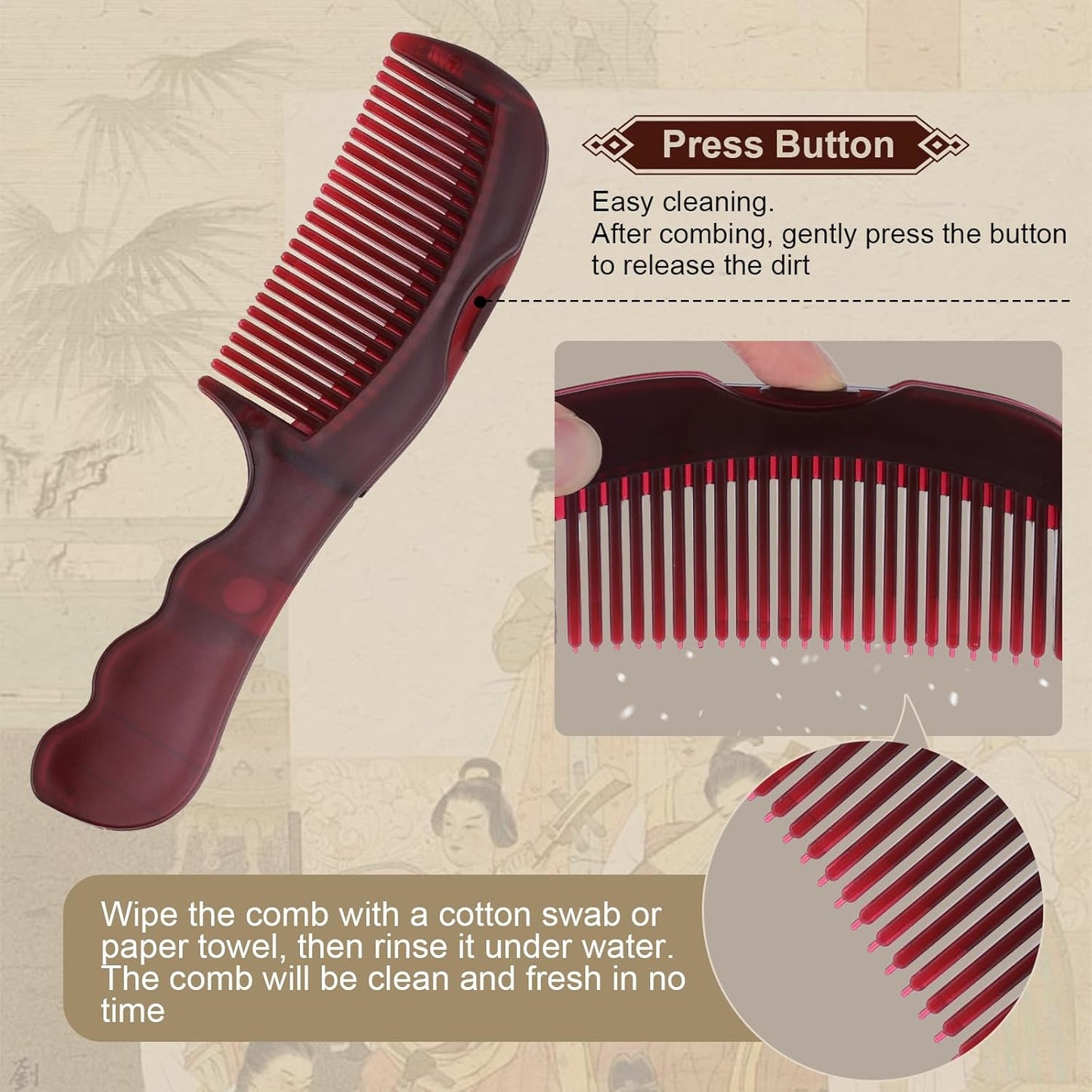 TEAWOO Anti-Dandruff Comb Kit - Patented Stainless Steel Fine Tooth Comb & Scalp Detox Brush