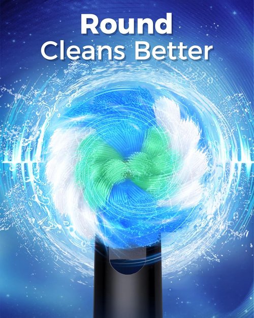 Rotating Electric Toothbrush - 8 Brush Heads, 3 Modes, Rechargeable with Smart Timer & 45-Day Battery Life